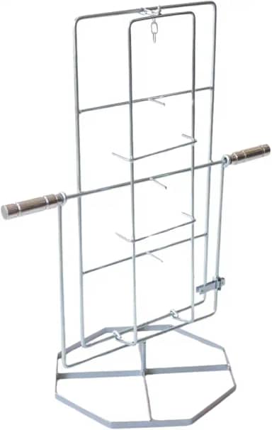 Espeto Giratório Para Costelão Fogo Chão Galvanizado Com Base