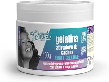 Gelatina Ativadora de Cachos Curly Gelatine Soul Power - Mantém a Finalização por Mais Tempo - 400g