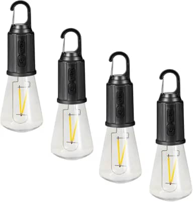 Kit 4 Lâmpadas LED Recarregáveis para Acampamento e Pesca, Longa Duração