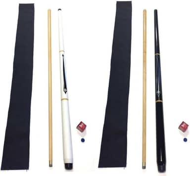 Kit Com 2 Tacos Sinuca Bilhar Profissional Cruz Preto/branco