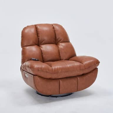 Poltrona do Papai Cinema Elétrica Ottawa Reclinável Massagem Aquecimento Giratória Entrada USB/USB-C PU Caramelo G94 - Laura Lar