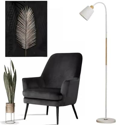 Luminária Abajur De Chão Pedestal Articulada Flexível 1,60m Escritório Estilo Clássica Iluminação Direcionável, Design Sofisticado e Máximo Conforto Visual (Branco Claro)