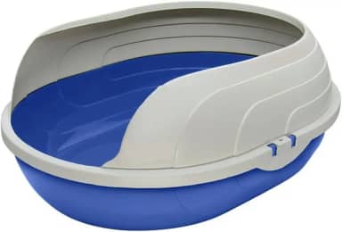 Banheira para Gatos com Arco, Azul, Grande 47x38cm, Bandeja Removível