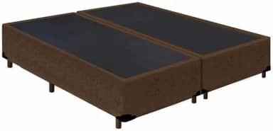 Cama Box Base King Size Bipartido Suede (Marrom)