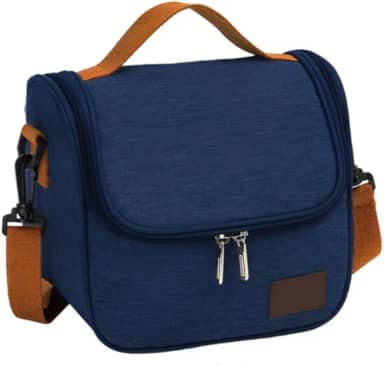 Bolsa Térmica Lancheira Para Marmita Trabalho Academia Escola e Passeios Lancheira Escolar Com Alça (Azul)