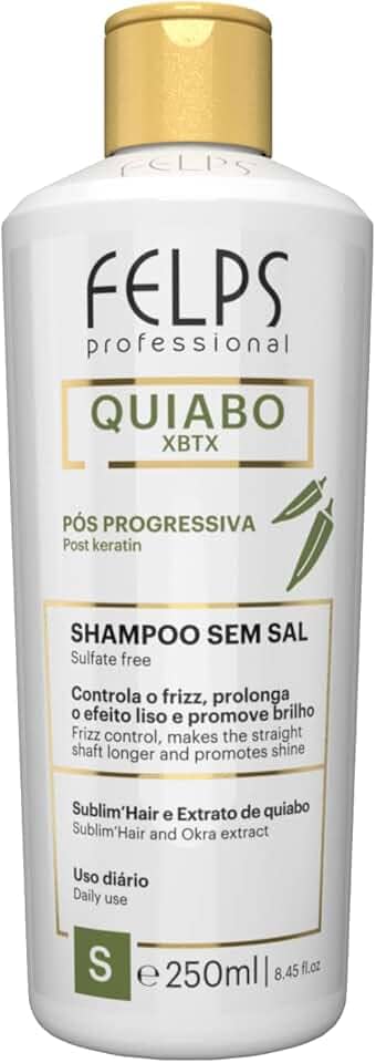 Felps Quiabo Xbtx Pós Progressiva Shampoo 250Ml, Felps Professionnel, INCOLOR