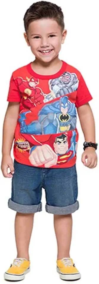 Camiseta Infantil Menino Liga da Justiça Brandili-1
