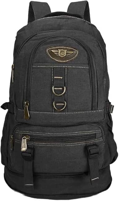 Mochila Lona De Camping Reforçada Viagem Motociclista 50l 3005 (Preto)