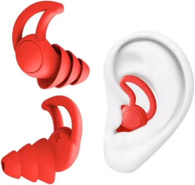 Abafador de Ruídos até 33db Redutor de Som Protetor Auditivo Auricular Tampão Sonoro Confortável Reutilizável Ideal para Dormir Estudar Natação (Vermelho, Tamanho único)