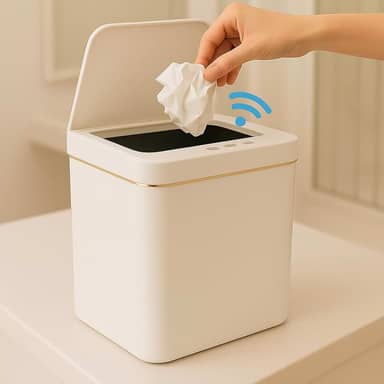 Lixeira Automática 11L Com Sensor De Movimento Higiênica Para Banheiro E Cozinha, Pia Cozinha, Quarto e Escritório,Lixo Com Tampa Inteligente, Abertura Rápida, Resistente à Umidade IPX5