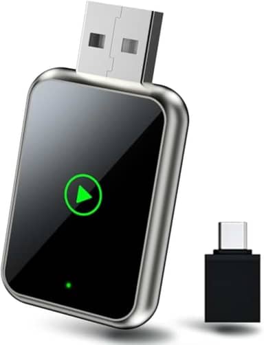 Adaptador CarPlay e Android Auto Sem Fio 2 em 1 | Conversor USB Plug & Play para Multimídia Original | Conexão Automática Rápida 5GHz