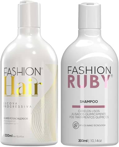 Kit Progressiva Profissional Fashion Hair 300ml + Shampoo Pós Química 300ml