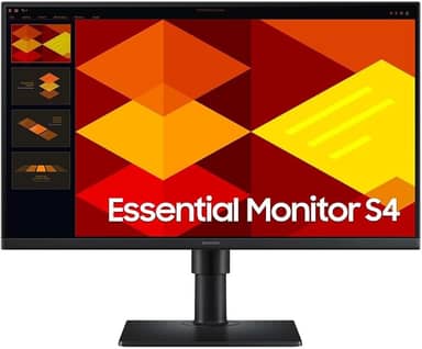 Monitor Samsung 24", FHD, ajuste de altura, 100Hz, USB Hub, Display Port, HDMI, Preto, S4