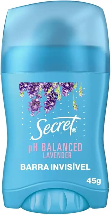 Desodorante Antitranspirante em Barra Secret Aroma de Lavanda com pH Balanceado 45g