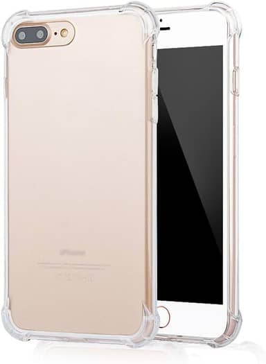 USTIYA Capa para iPhone 8 Plus/iPhone 7 Plus ‎5,5 polegadas Uso Resistente, Bumper Absorção Choques em TPU Transparente Protector Câmera Espessamento nas Quatro Pontas da Carcasa