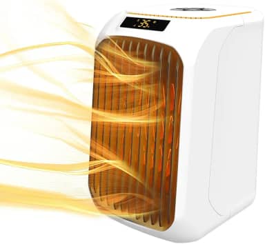 Aquecedor Elétrico Residencial 1200W Alta Potência PTC 3 3S Aquecimento Rápido Silencioso de Mesa com Display Temperatura LED