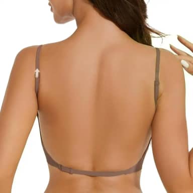 Sutiã sem costura nas costas baixo para mulheres peito pequeno – alças ajustáveis, sem aro, costas cruzadas, invisível sob vestidos
