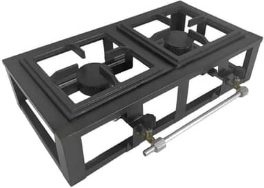 Fogão Industrial de Mesa Alta Baixa Pressão 2 bocas Fogareiro para camping ou caminhoneiro- Fogareiro Duplo Versátil (Baixa Pressao)