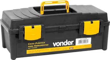 Vonder, Caixa Plástica Para Ferramentas, Preta E Amarela, Com 1 Bandeja, Vd 4038.