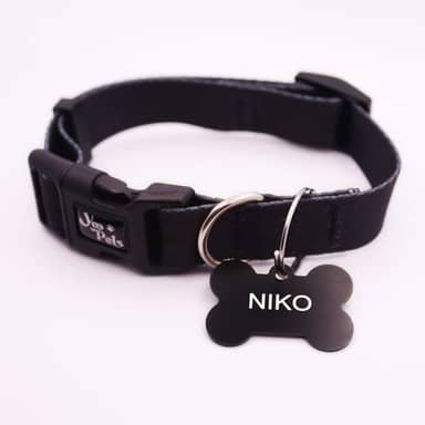 Coleira Ajustável Cachorro Yoo Pets e Plaquinha de Identificação Nome e Telefone PETS M (36 cm a 53 cm)