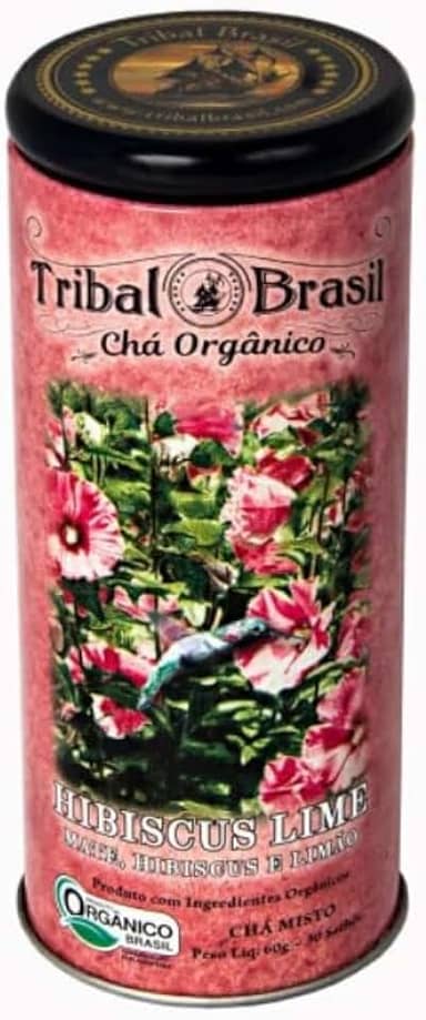 Chá Hibiscos Lime Orgânico- Lata - 30 Sachês - 60g