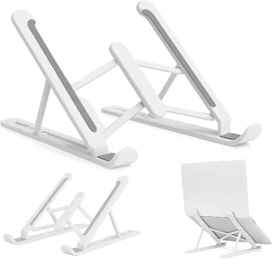Suporte notebook Ajustável Liga de ALUMINIO, 6 POSICOES, saida de ar, serve para notebook tablet celular qualquer eletronico, Dobrável, com estojo de transporte