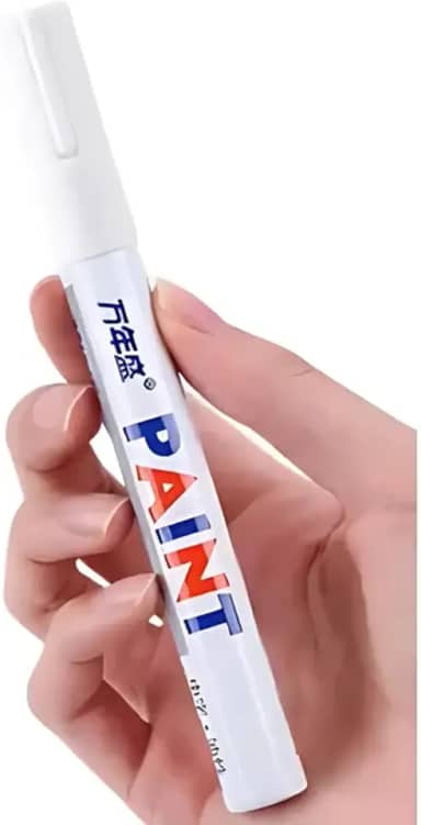 Caneta De Tinta Óleo Para Detalhes E Pintura Automotiva Pneu (Branco)