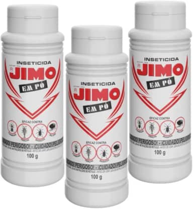 Kit Jimo Com 3 Inseticida em Pó Elimina Formigas Traças Baratas Pulgas Formigas De Longa Duração