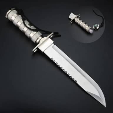 Faca Tática Rambo Sobrevivência Afiada Robusta Com Compartimento Secreto