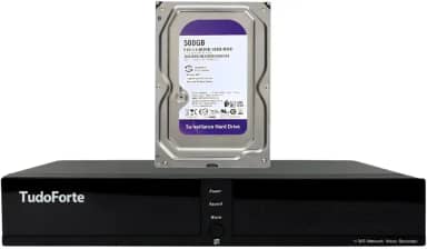 Kit DVR Gravador de Vídeo Tudo Forte TFHDX 3304 4 Canais com Detecção de Movimento + HD 500GB