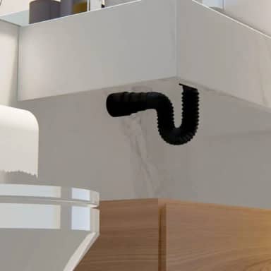 Sifão Sanfonado Flexível Preto Cozinha Pia Banheiro Tanque