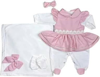 Saida Maternidade Menina Lavínia 05 Peças Roupas de Bebê