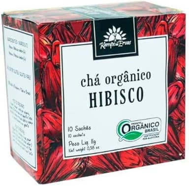 Chá de Hibisco PURO -10 sachês - Orgânico e Certificado