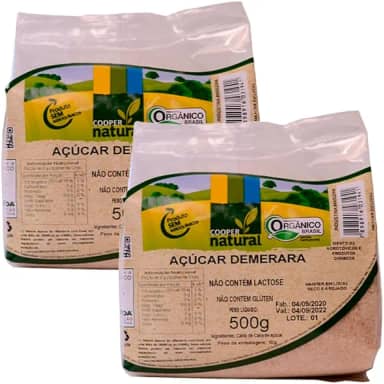 Kit 2X: Açúcar Demerara Orgânico Coopernatural 500g