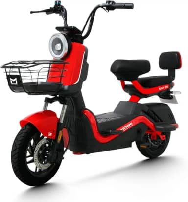 Bicicleta Elétrica Scooter Autopropelida Freio a Disco 650W 48V MD-20 Vermelha Midori
