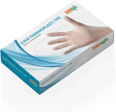 MEDIX Luva Thermoplast Sem Pó Mblife Tamanho M (Viniflex) - Caixa Com 100 Unidades