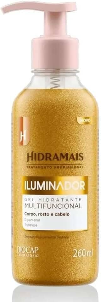 Body Shimmer Hidramais, Iluminador Multifuncional 260ml - Liquid Highlighter para Rosto e Corpo, Brilho e Hidratação Eficaz