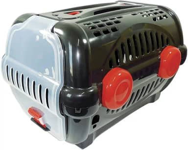 Furacão Pet Luxo Caixa de Transporte, Preto/Vermelho, 2
