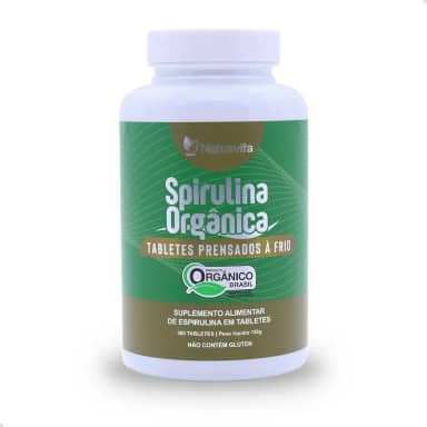 Spirulina Orgânica 300 Tabletes. Certificada SisOrg IBD 100% Pura Prensada à Frio