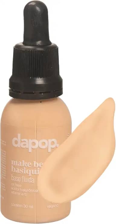Base Fluida Bem Basiquinha, Base Facial Líquida Vegana, com Ácido Hialurônico e Vitamina E, 30ml - Maquiagem (01)