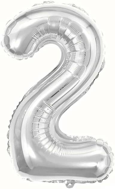 Balao Metalizado Numero 2 Prata 40Cm 111354