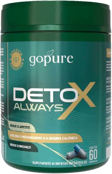 GoPure Detox Always Suplemento Natural em Cápsulas para Equilíbrio Alimentar
