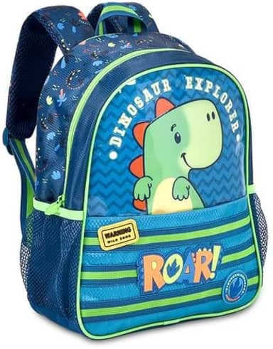 Mochila Escolar Creche Infantil Dinossauro Verde Clio Roar