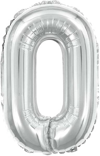 Balao Metalizado Numero 0 Prata 40Cm 111352