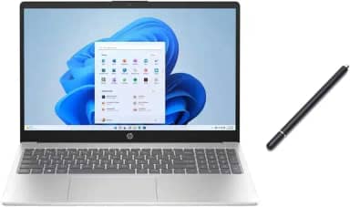 HP Laptop com tela sensível ao toque HD de 15,6 polegadas | Intel Core i5-1235U | Intel Iris Xe Graphic | HDMI| Prata | 8 GB de RAM | SSD de 512 GB | Windows 11 S | Pacote com caneta Stylus