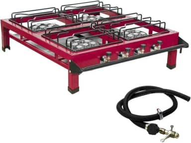 Fogão 4 Bocas Grande Industrial Alta Pressão com Mangueira e Registro