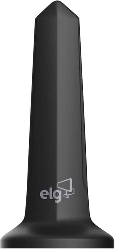 ELG, HDTV3000, Antena Digital Interna Shark, Compatível com Sinal Analógico e Digital 4K HDR, Cabo de 3m, Ganho de 5dB, Alcance 30Km, Preto