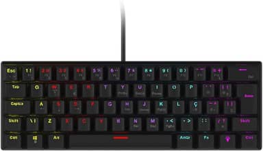 Teclado Mecânico 60% Vinik Anihi Black - Switch Red - Led Rainbow