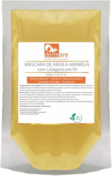 DERMARE Argila Amarelo Com Colágeno Dermare 500 G