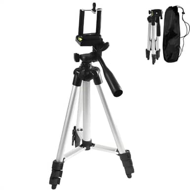 Tripé Profissional Para Câmera E Celular 1,3M Tripod Universal Com Suporte Ajustável Bolsa De Transporte E Regulagem de Altura Pedestal Para Fotos E Vídeos 9 Meses De Garantia